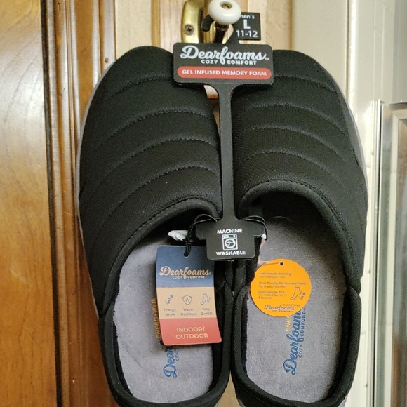 dearfoams Other - 🦌Dearfoams Cozy Comfort Men's Black Memory Foam Slippers Large